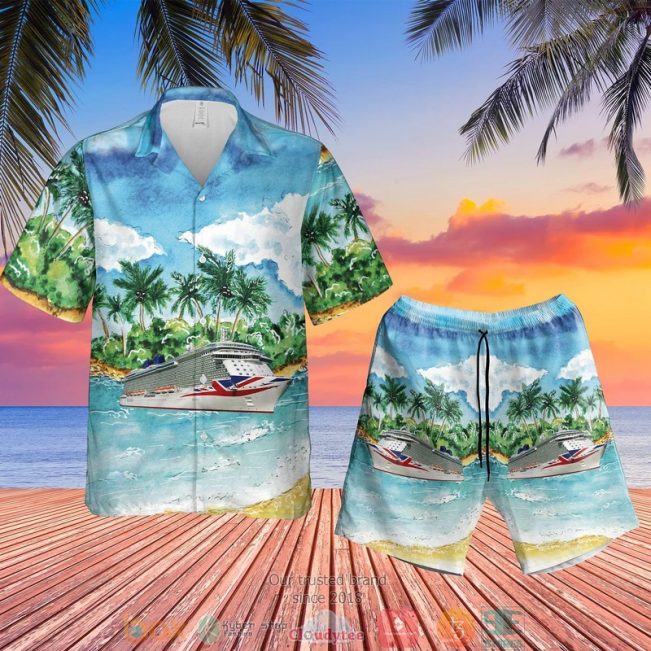 Uk P&O Cruises Mv Britannia Island Hawaiian Shirt, Short - Hot Sale 2025