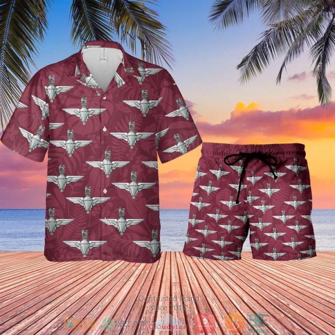 Uk Parachute Regiment Badge Maroon Hawaiian Shirt, Short - Hot Sale 2025
