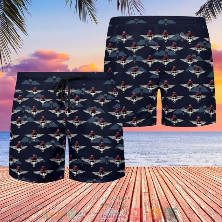 Uk Parachute Regiment Maroon Skull Badge Hawaiian Shirt, Shorts - Hot Sale 2025