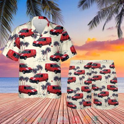 Uk Royal Mail Van Palm Tree Hawaiian Shirt, Shorts - Hot Sale 2025