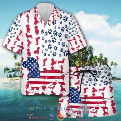Dachshund American Flag Independence Day Hawaiian Shirt And Shorts - Hot Sale 2025