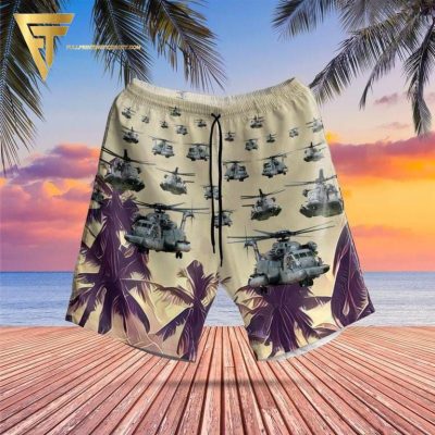 Us Air Force Sikorsky Mh-53 Pave Low Purple Palm Tree All Over Print Hawaiian Shirts And Beach Shorts - Hot Sale 2025