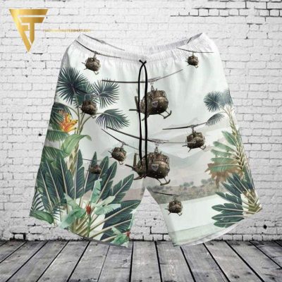 Us Army Bell Uh-1 Huey All Over Print Hawaiian Shirts And Beach Shorts - Hot Sale 2025