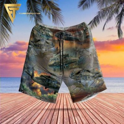Us Army Helicopter Sikorsky Uh-60 Black Hawk All Over Print Hawaiian Shirts And Beach Shorts - Hot Sale 2025