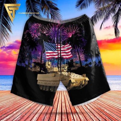 Us Army M2A3 Bradley For Independence Day All Over Print Hawaiian Shirts And Beach Shorts - Hot Sale 2025