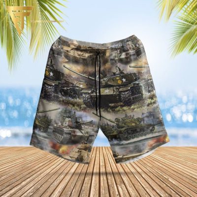 Us Army M60A1 Tank All Over Print Hawaiian Shirts And Beach Shorts - Hot Sale 2025