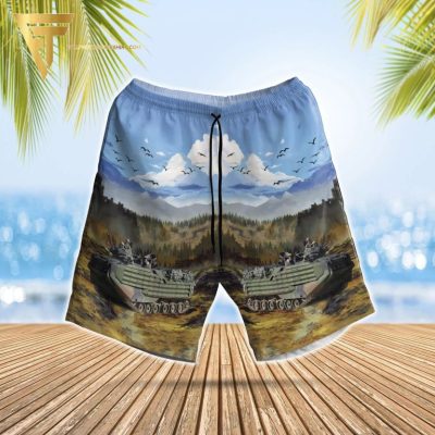 Us Marines Corps Assault Amphibious Vehicle All Over Print Hawaiian Shirts And Beach Shorts - Hot Sale 2025