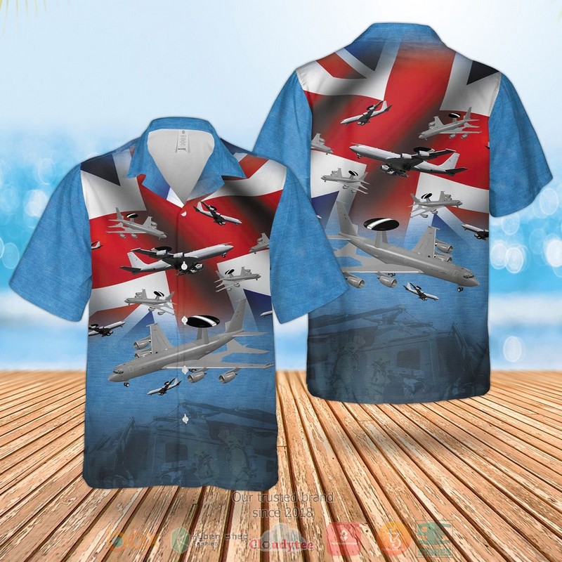United Kingdom Flag Raf Boeing E-3D Sentry Aew1 Hawaiian Shirt, Shorts - Hot Sale 2025 United Kingdom Flag Raf Boeing E-3D Sentry Aew1 Hawaiian Shirt, Shorts - Hot Sale 2025