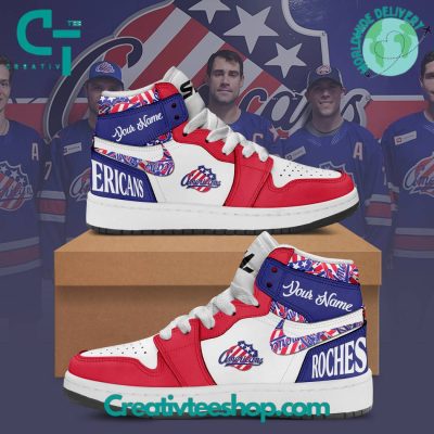 AHL Rochester Americans Air Jordan 1 Sneakers - soulcals.com
