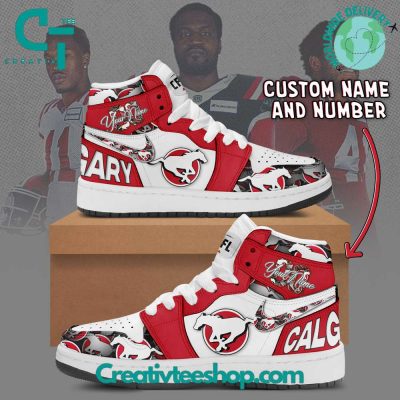 CFL Calgary Stampeders Personalized Air Jordan 1 Sneaker - soulcals.com