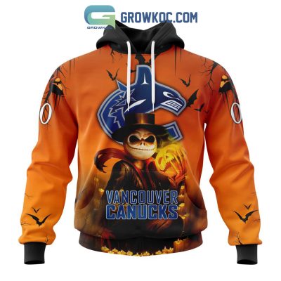 Vancouver Canucks NHL Special Jack Skellington Halloween Concepts Hoodie T Shirt