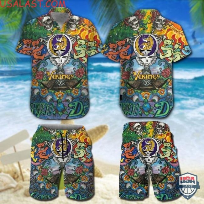 Nfl Minnesota Vikings Grateful Dead Bears Hawaiian Shirt And Shorts - Hot Sale 2025