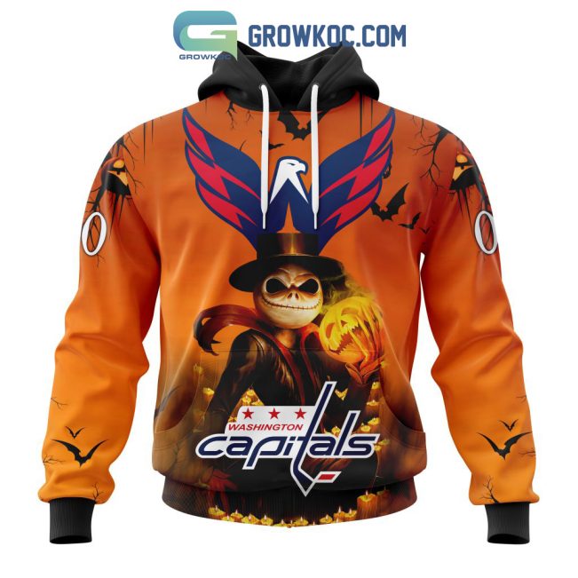 Washington Capitals NHL Special Jack Skellington Halloween Concepts Hoodie T Shirt