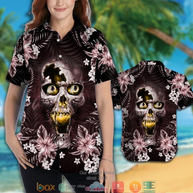 Washington Redskins 3D Illusion Skull Hawaiian Shirt, Short - Hot Sale 2025