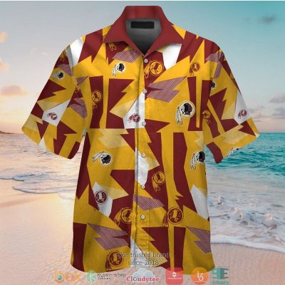 Washington Redskins Red Yellow Pattern Hawaiian Shirt, Short - Hot Sale 2025