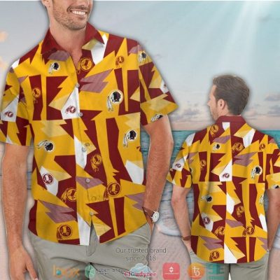 Washington Redskins Red Yellow Pattern Hawaiian Shirt, Short - Hot Sale 2025