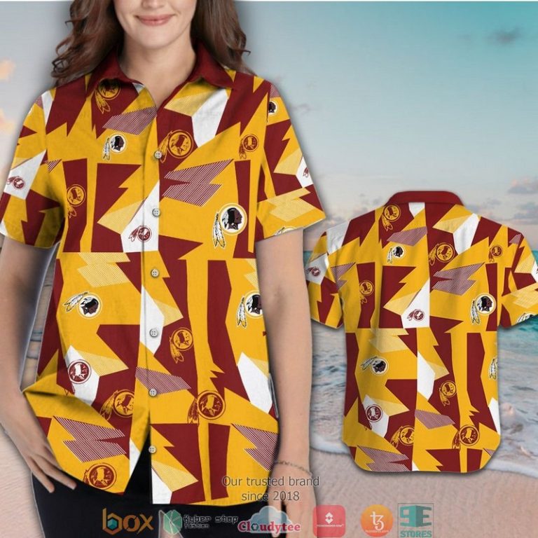 Washington Redskins Red Yellow Pattern Hawaiian Shirt, Short - Hot Sale 2025