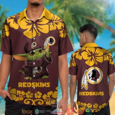 Washington Redskins Yellow Hibiscus Baby Yoda Hawaiian Shirt, Short - Hot Sale 2025