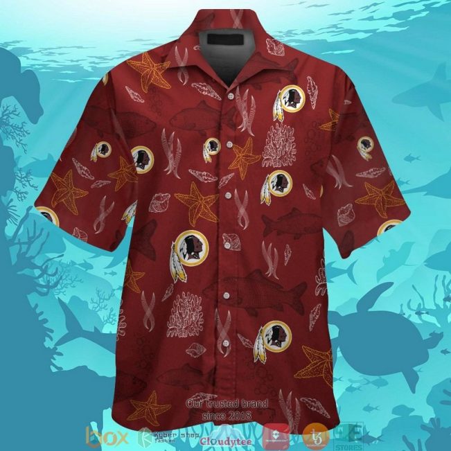Washington Redskins Fish Ocean Pattern Hawaiian Shirt, Short - Hot Sale 2025