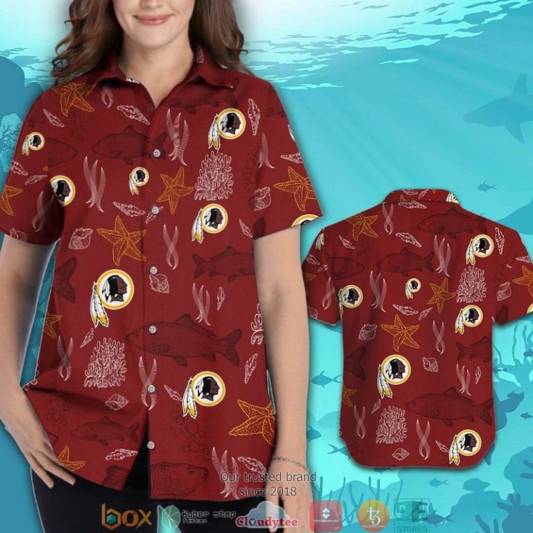 Washington Redskins Fish Ocean Pattern Hawaiian Shirt, Short - Hot Sale 2025