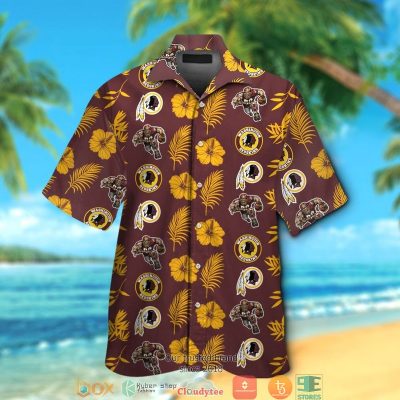 Washington Redskins Leaf Hibiscus Pattern Hawaiian Shirt, Short - Hot Sale 2025