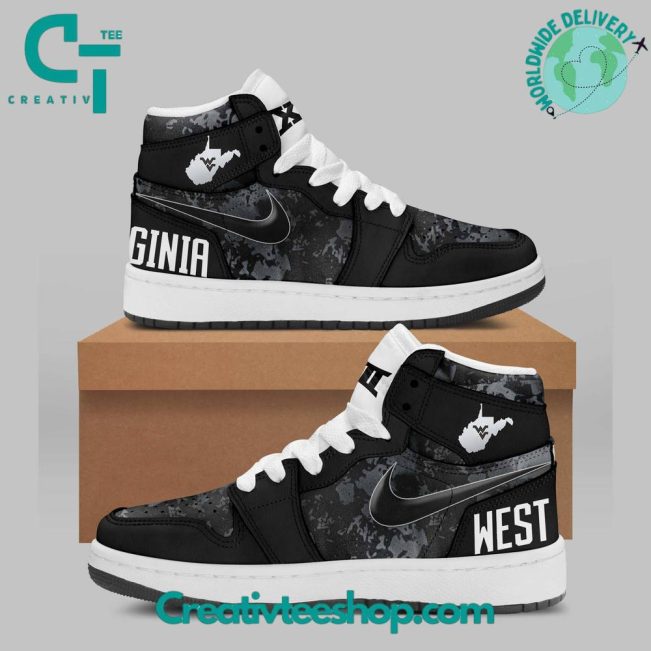 West Virginia Mountaineers 2024 Coal Rush Blackout Air Jordan 1 Sneaker - soulcals.com