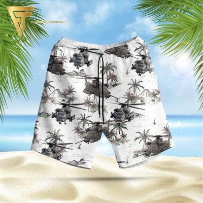 White Pattern Sikorsky Mh-53 Pave Low All Over Print Hawaiian Shirts And Beach Shorts - Hot Sale 2025