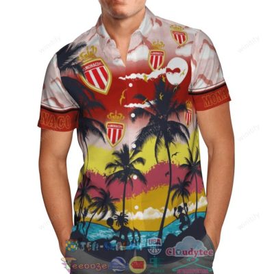 As Monaco Fc Palm Tree Hawaiian Shirt Beach Shorts - Hot Sale 2025