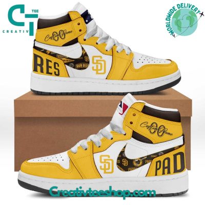 MLB San Diego Padres Personalized Air Jordan 1 Sneaker - soulcals.com