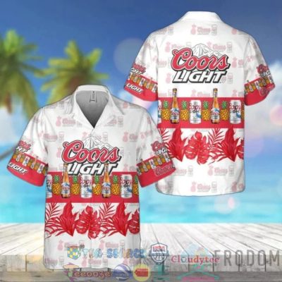 Coors Light Beer Tropical Pineapple Hawaiian Shirt Beach Shorts - Hot Sale 2025