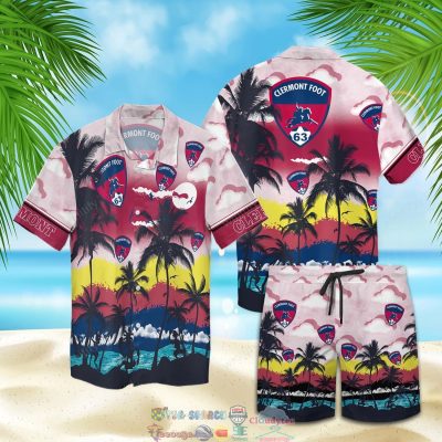 Clermont Foot Auvergne 63 Fc Palm Tree Hawaiian Shirt Beach Shorts - Hot Sale 2025