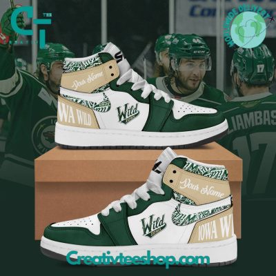 AHL Iowa Wild Air Jordan 1 Sneakers - soulcals.com
