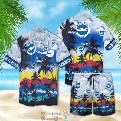 Brighton And Hove Albion Fc Palm Tree Hawaiian Shirt Beach Shorts - Hot Sale 2025