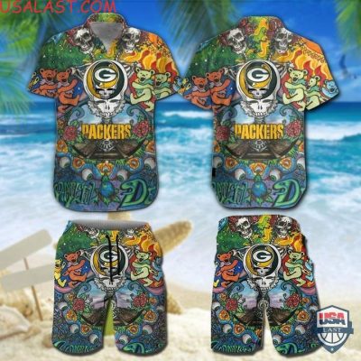 Nfl Green Bay Packers Grateful Dead Bears Hawaiian Shirt And Shorts - Hot Sale 2025