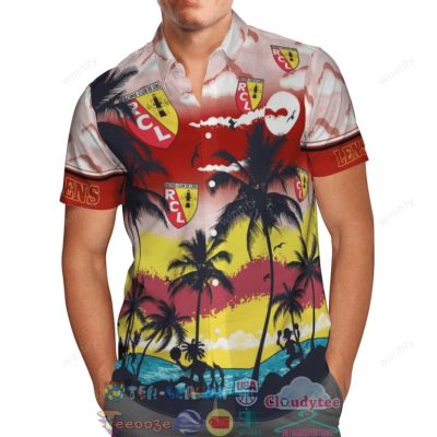 Lens Fc Palm Tree Hawaiian Shirt Beach Shorts - Hot Sale 2025