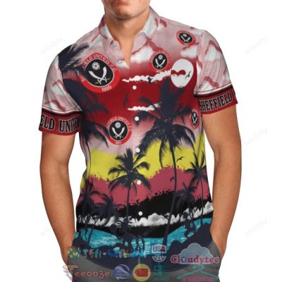 Sheffield United Fc Palm Tree Hawaiian Shirt Beach Shorts - Hot Sale 2025