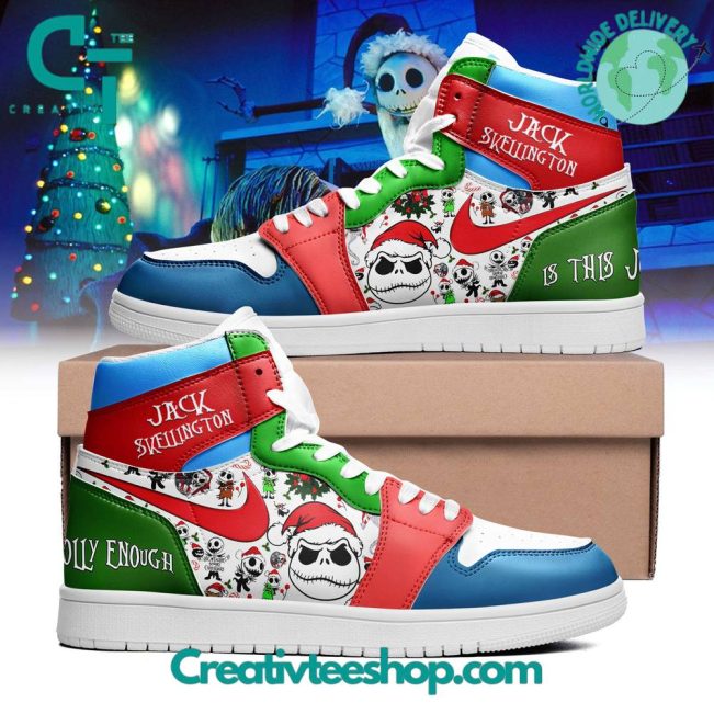 Jack Skellington Is This Jolly Enough Air Jordan 1 Sneaker - soulcals.com