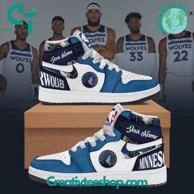 NBA Minnesota Timberwolves Air Jordan 1 Sneakers - soulcals.com