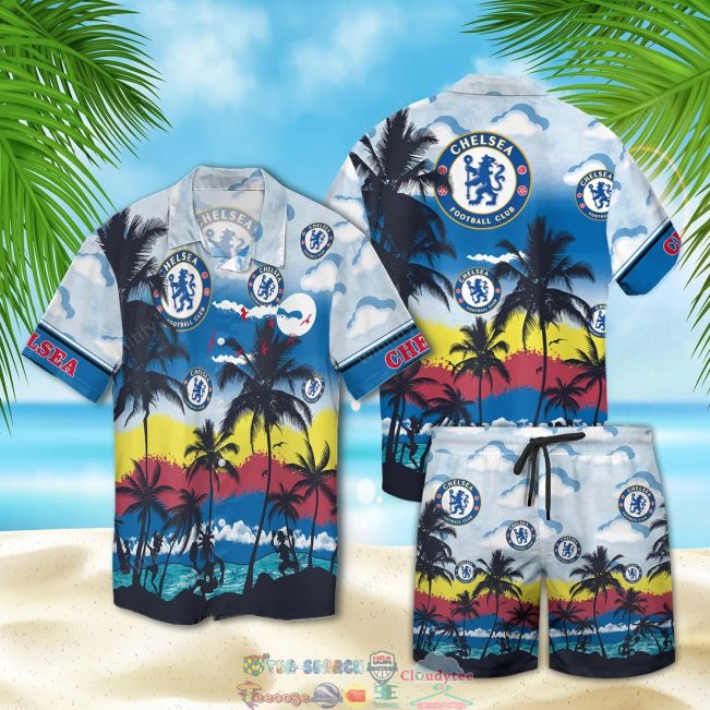 Chelsea Fc Palm Tree Hawaiian Shirt Beach Shorts - Hot Sale 2025