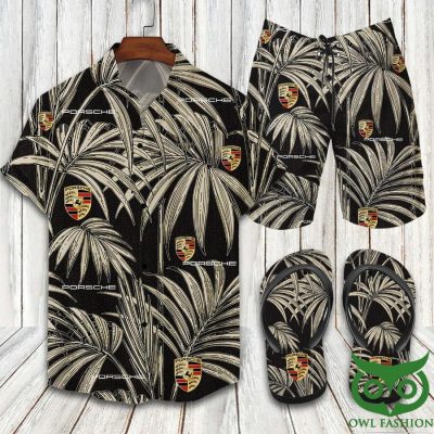 Porsche Black Hawaiian Outfit Combo Flip Flops