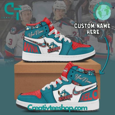 WHL Kelowna Rockets Custom Name Air Jordan 1 Sneaker - soulcals.com
