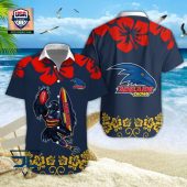 AFL Adelaide Crows Black Mascot Hawaiian Shirt