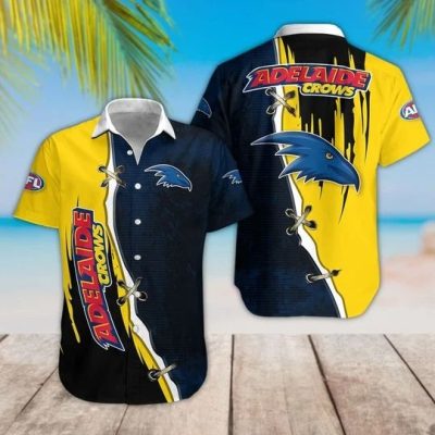 AFL Adelaide Crows Black Yellow Hawaiian Shirt