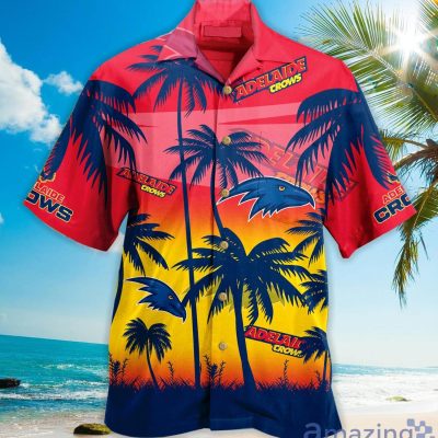 AFL Adelaide Crows Coconut Tree Hawaiian Shirt