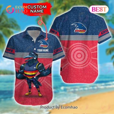 AFL Adelaide Crows Custom Name Mascot Hawaiian Shirt