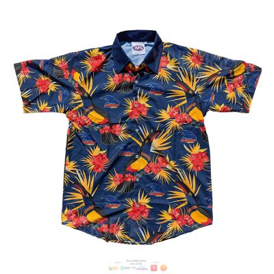 AFL Adelaide Crows Custom Name Number Floral Hawaiian Shirt