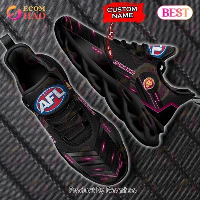 AFL Brisbane Lions Custom Name Black Maroon Max Soul Shoes