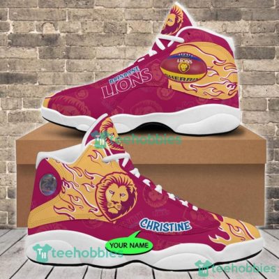 AFL Brisbane Lions Custom Name Fire Air Jordan 13 Shoes