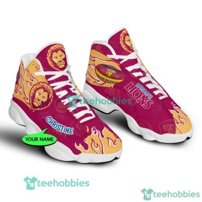 AFL Brisbane Lions Custom Name Fire Air Jordan 13 Shoes