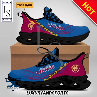 AFL Brisbane Lions Custom Name Maroon Blue Max Soul Shoes